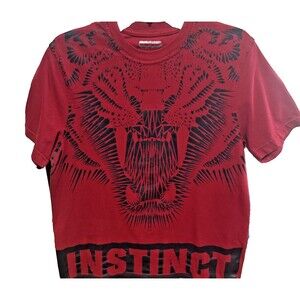 SEAN JEAN red black INSTINCT tiger tshirt Medium